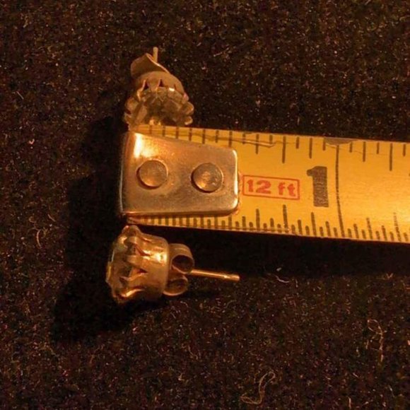 Vintage Rhinestone Large Earrings Posts                         Blue #77 - Picture 7 of 7